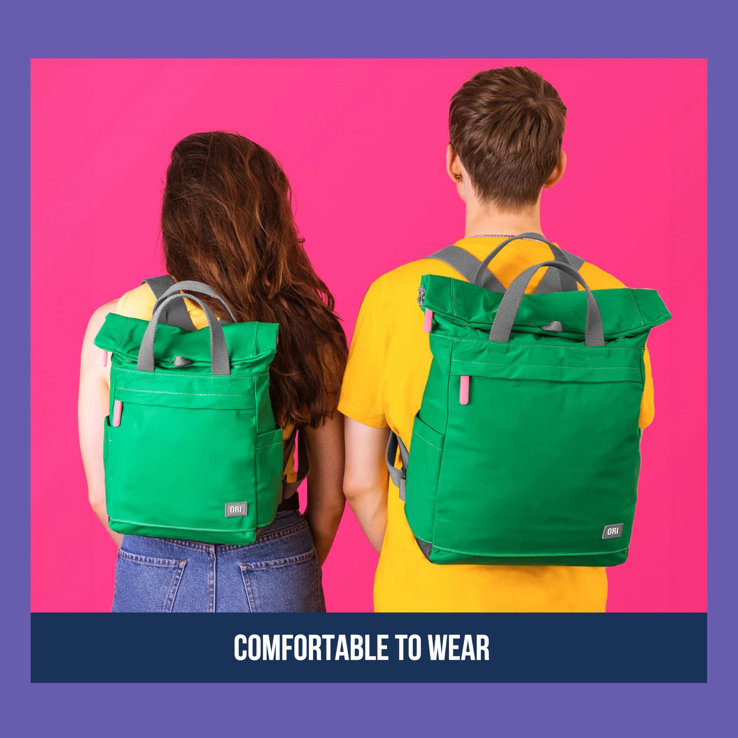 ORI LONDON Finchley Rolltop Backpack - Large Travel Backpack with Pockets for Men & Women - Perfect for Commuting & Outdoor Adventures