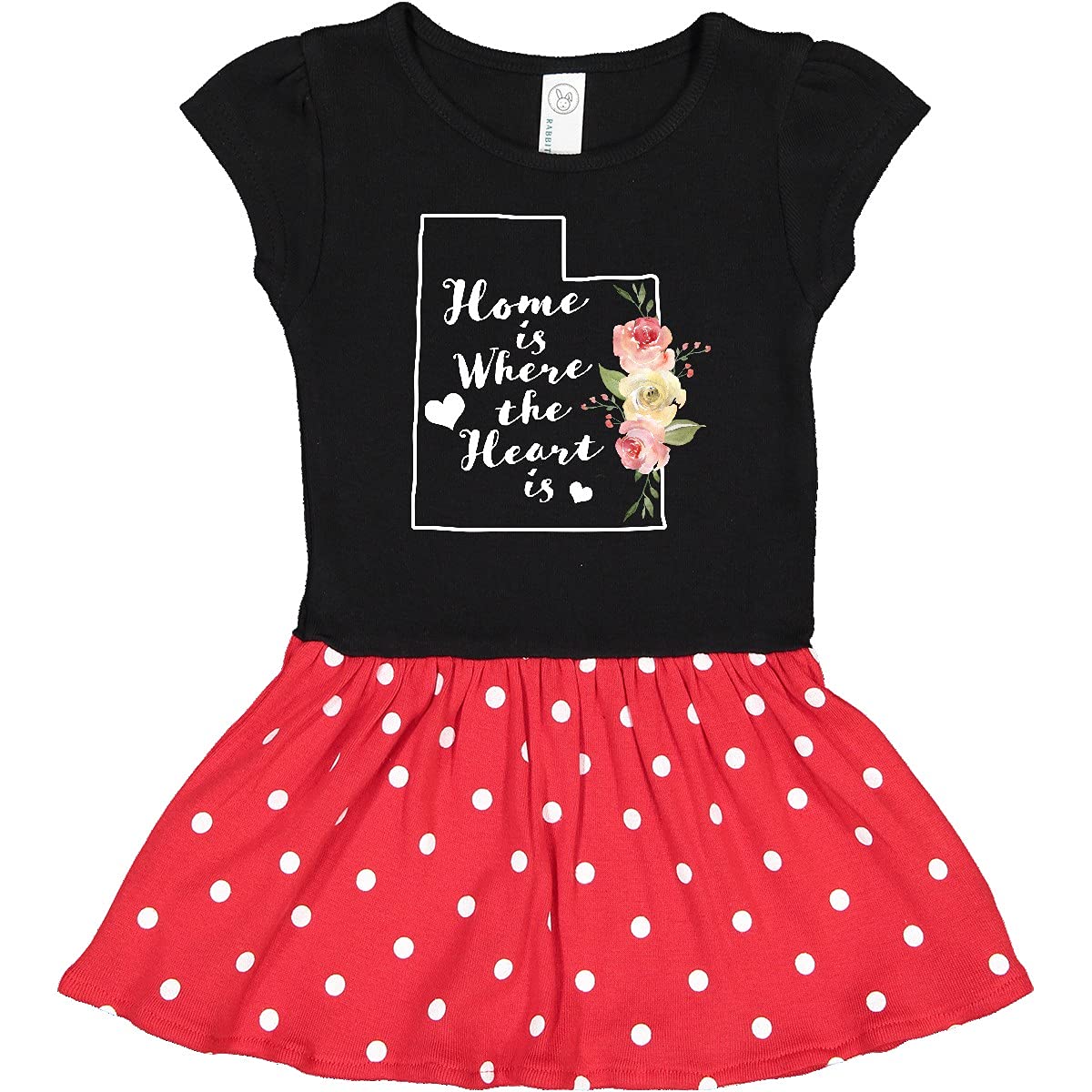 Inktastic Utah Home is Where The Heart is - Watercolor Floral Baby Girl Dress for Newborns, Infants & Toddlers - Perfect for Family Photos, Special Occasions & Everyday Wear