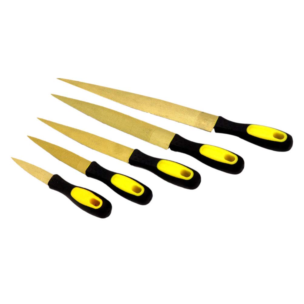 iplusmile 5-Piece Wood and Metal File Set - 4, 6, 8, 10, 12 Inch Hand Files for Woodworking, Shaping, Sharpening - Perfect for DIY Projects, Carpentry, and Metalworking Tasks