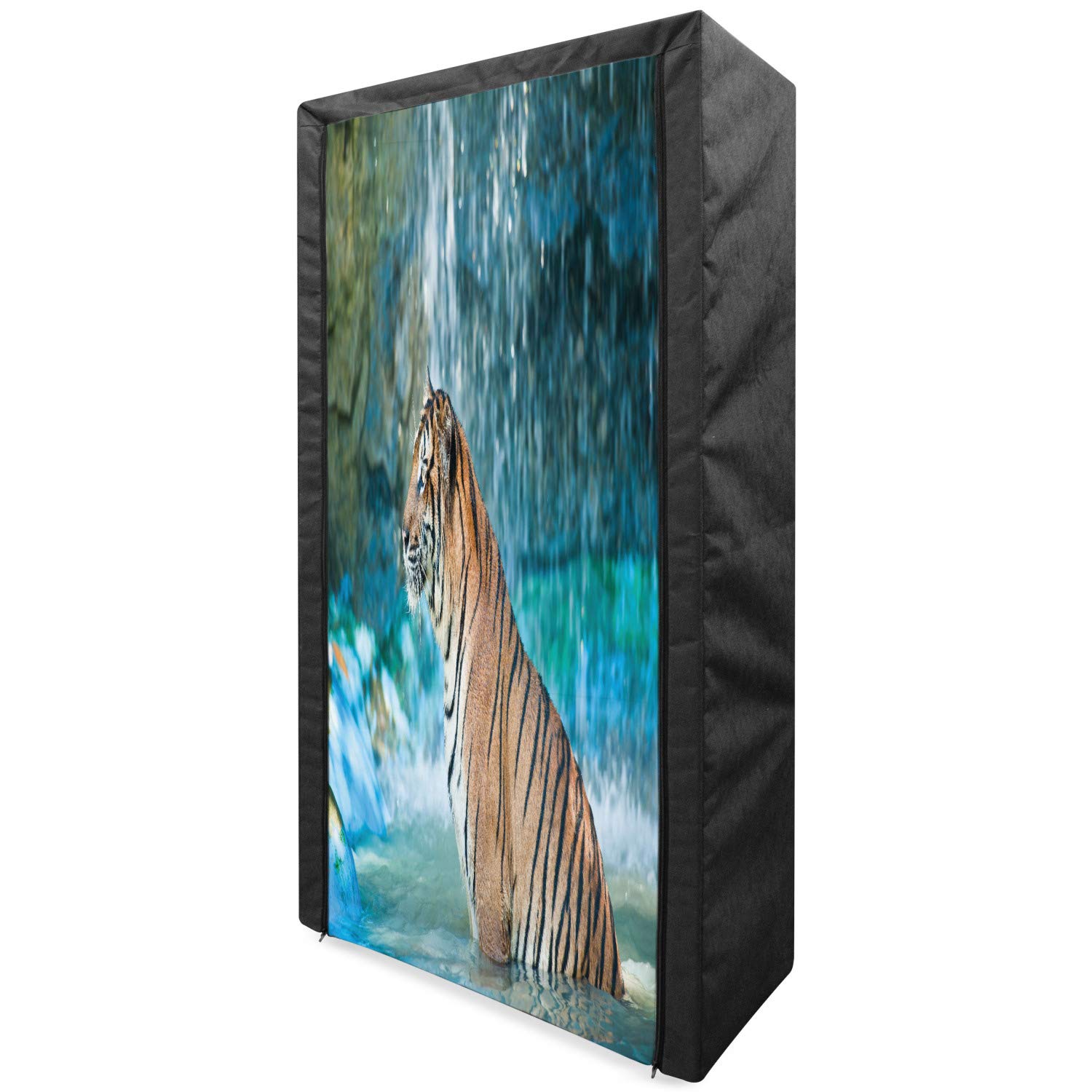 Ambesonne Tiger Portable Fabric Wardrobe - 33.5
