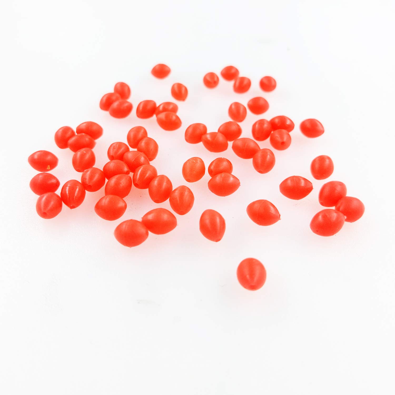 Glow in The Dark Fishing Beads - Oval Rubber Bait Eggs with Luminous Effect, Soft Fishing Line Ball Stopper for Salmon Trout Fishing - Saltwater & Freshwater Fishing Tackle for Night Fishing and Low Light Conditions