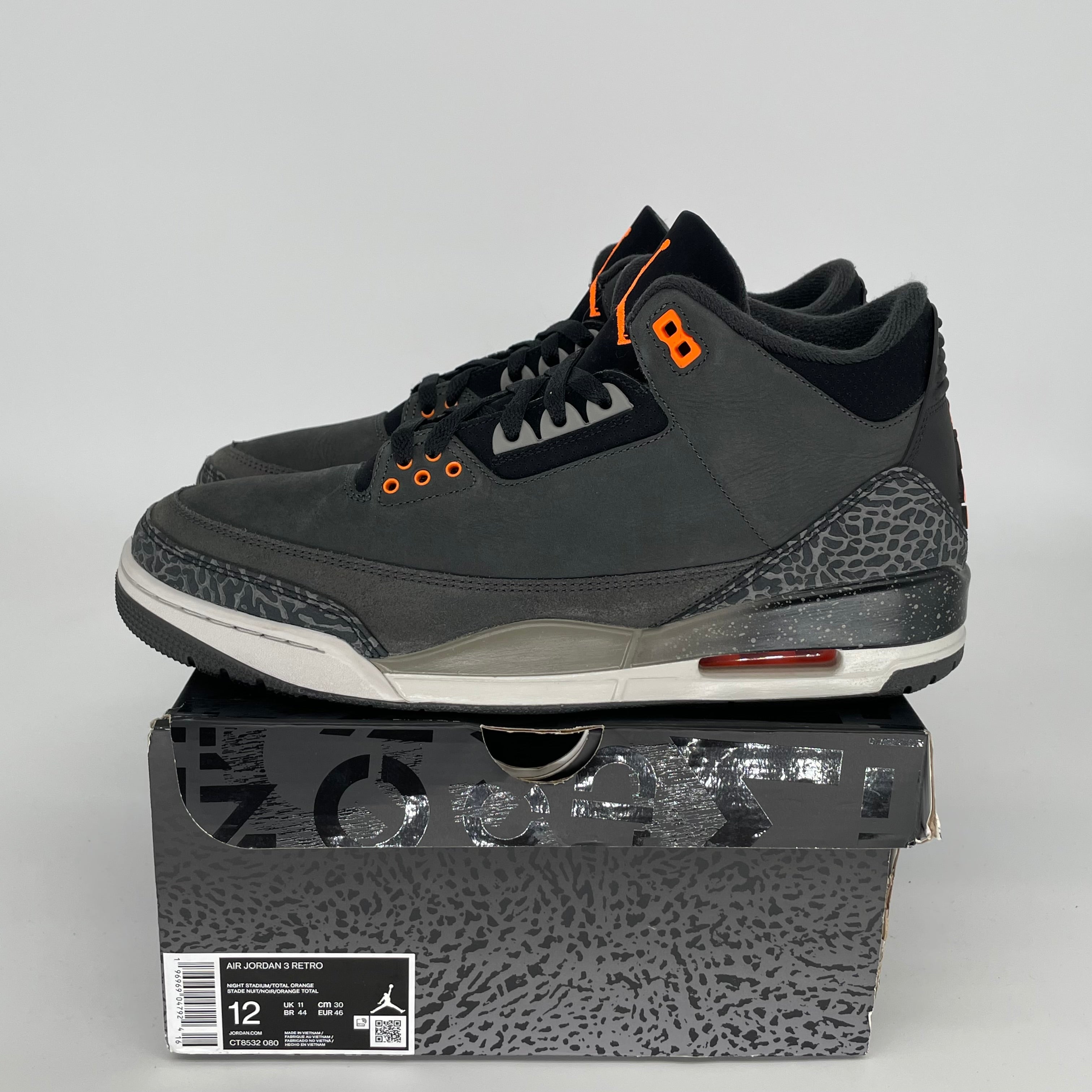 AIR JORDAN 3 FEAR PACK Men's Basketball Shoes - Size 12 (CT8532-080) - Retro Sneakers for Streetwear & Sports Performance
