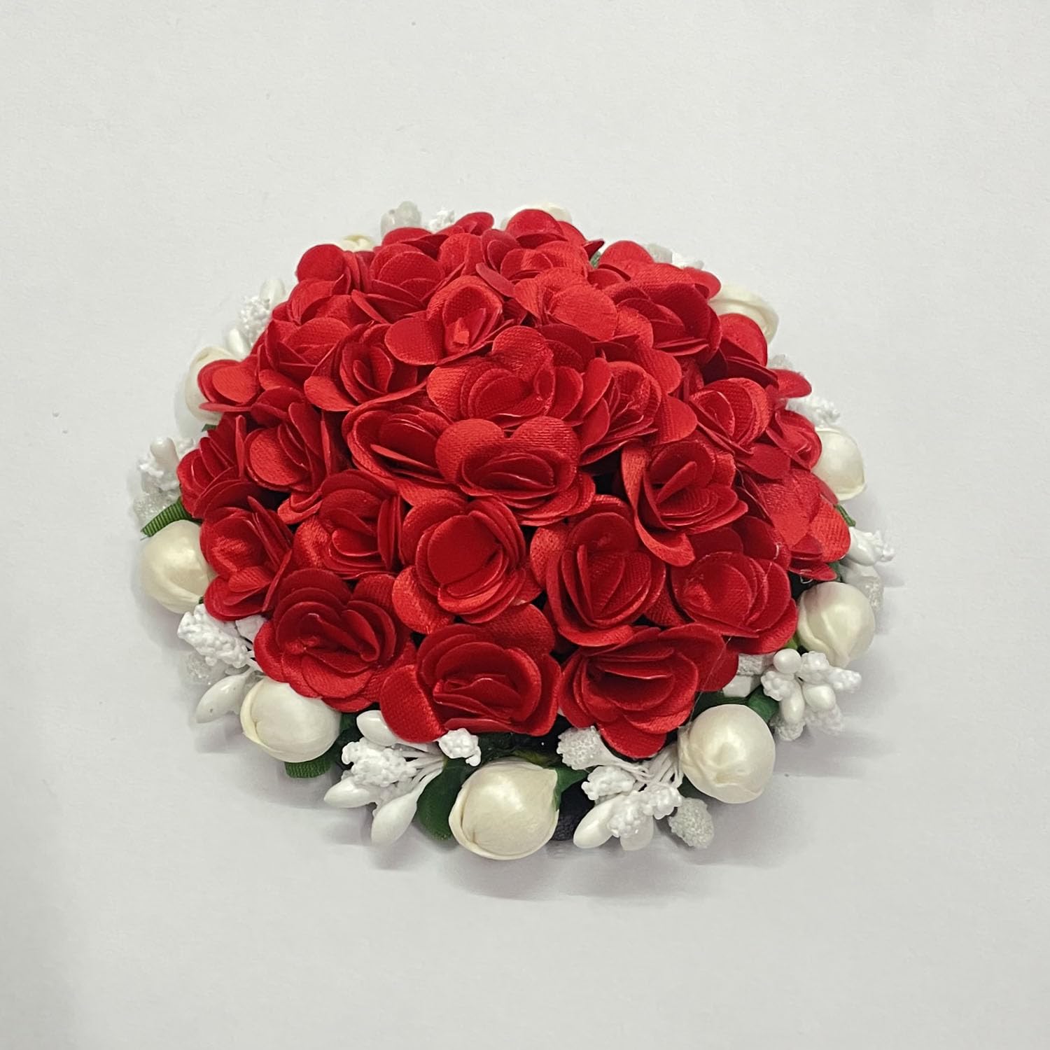 GuruEmbelish Bridal Bun Juda Maker Flower Gajra - Women's & Girls' Hair Accessories (Red, Pack of 1) - Perfect for Weddings, Parties & Festive Occasions