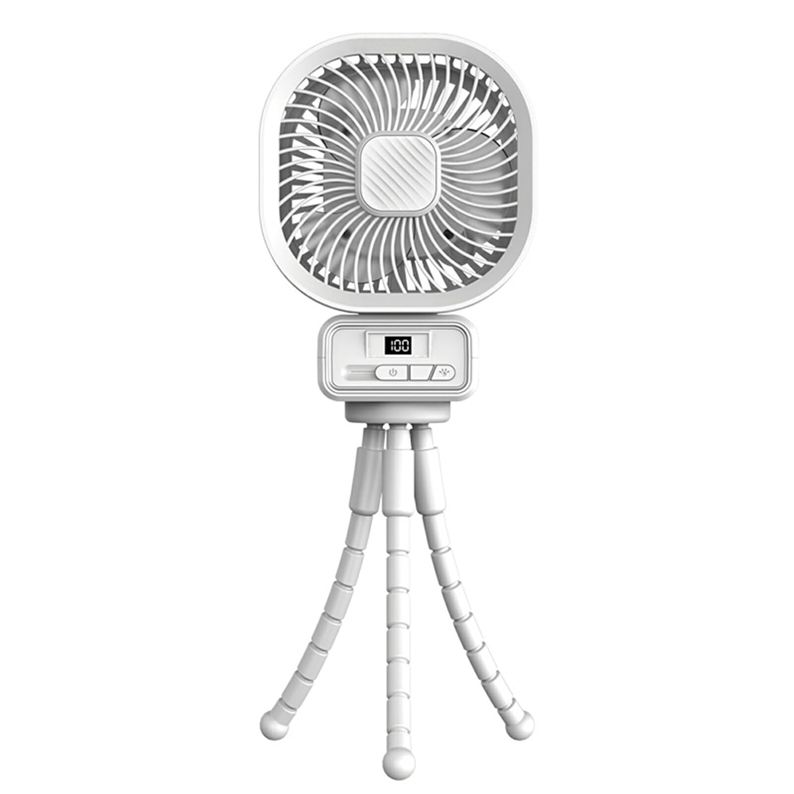 Miduoidn Rechargeable USB Fan - Portable, Lightweight & Durable High-Speed Stroller Fan for Baby, Office, Travel | White with Adjustable Head | Perfect for Strollers, Desks & Outdoor Activities