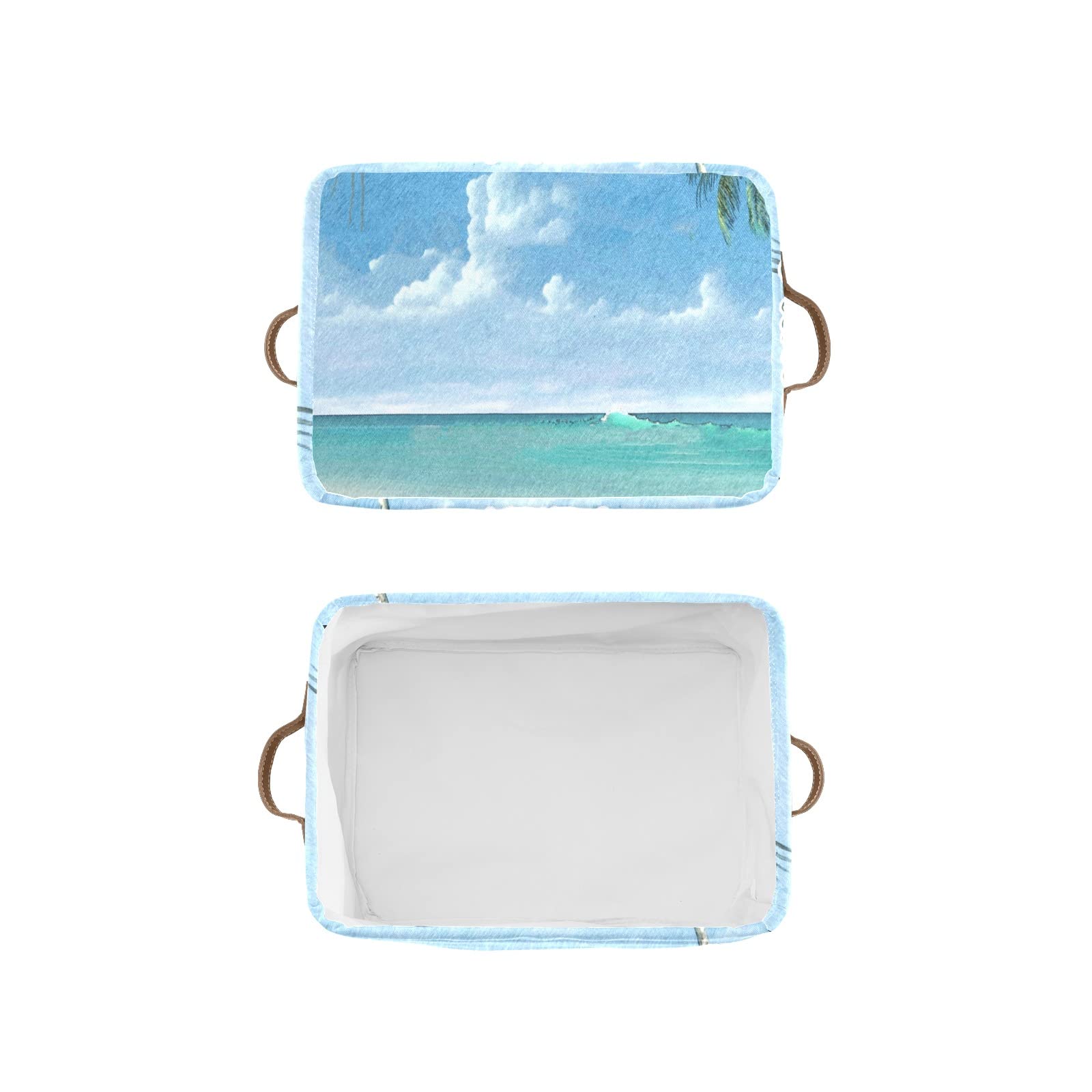Personalized Large Storage Baskets with Handles - Tropical Beach Vacation Theme - Organize Shelves, Closet, Bathroom, Nursery & Home Decor - Perfect for Toys, Linens & Home Organization (1 Pack) - Great for Beach House Decor, Kids' Room Storage & Bathroom Organization