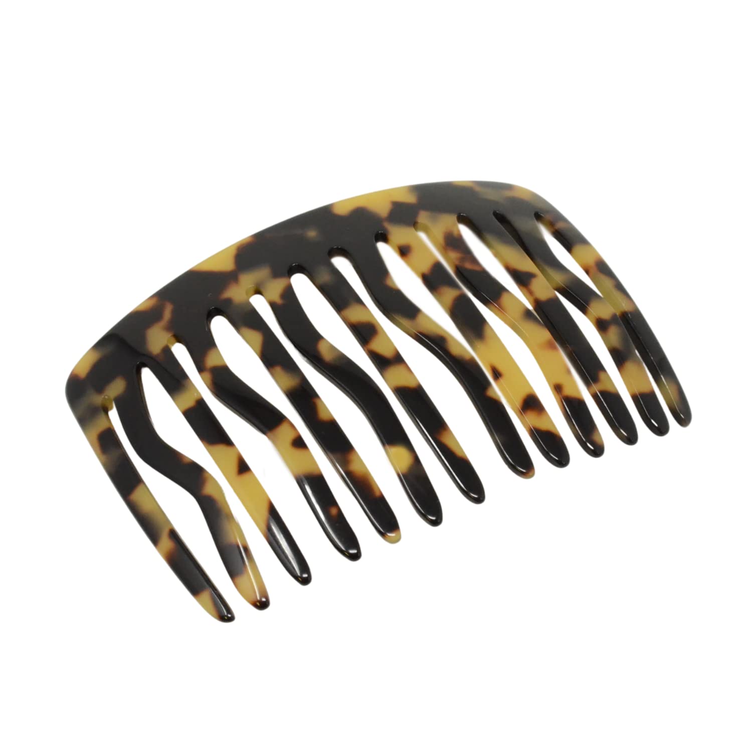 French Amie Fab 13 Teeth Handmade Medium Tokyo Celluloid Side Hair Comb - Vintage Hair Accessory for Women, Bridal Updos & Cosplay (Perfect for Weddings, Costume Parties & Everyday Styling)