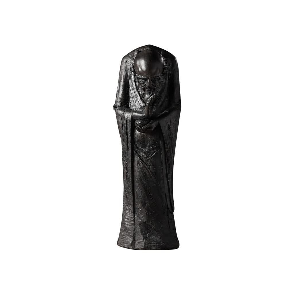 Buddha Statue for Home & Garden Decor - Feng Shui Warrior Monk Arhat Damo Bodhidharma Dharma Statue (Black) | Meditation Room, Office Desk & Spiritual Decor Gift
