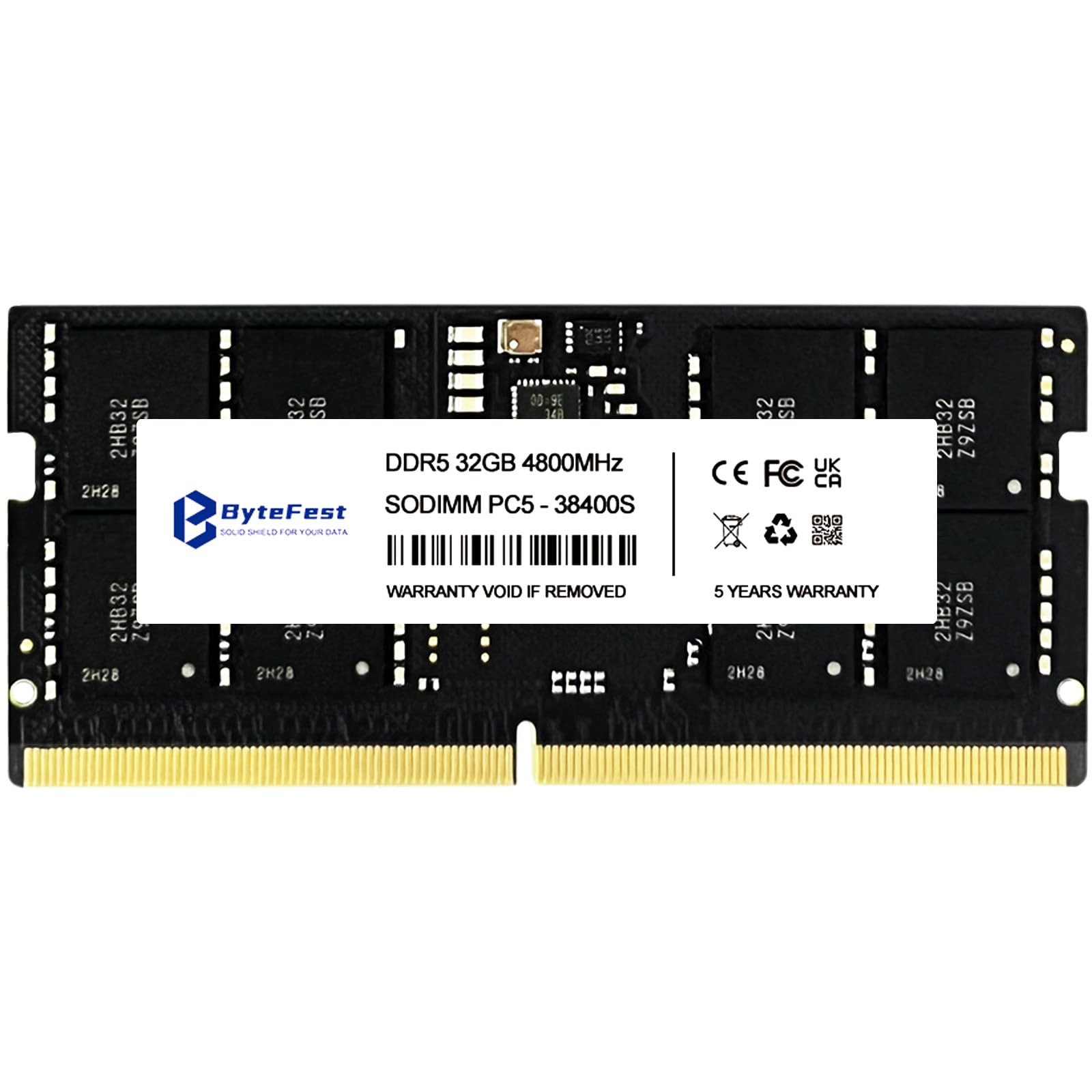 ByteFest DDR5 RAM 32GB 4800MHz (PC5-38400) CL40 1.1V SODIMM 262-Pin Laptop Memory - High Performance Upgrade for Gaming Laptops, Workstations & Content Creation