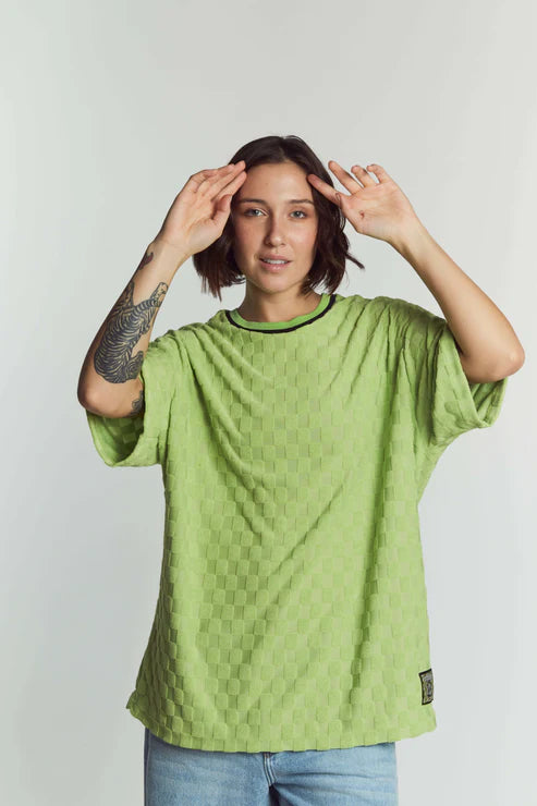 Unisex Oversized Galaxy Print T-Shirt - Lemon Green Color | Trendy Streetwear for Men & Women | Perfect for Casual Outfits, Music Festivals & Everyday Wear
