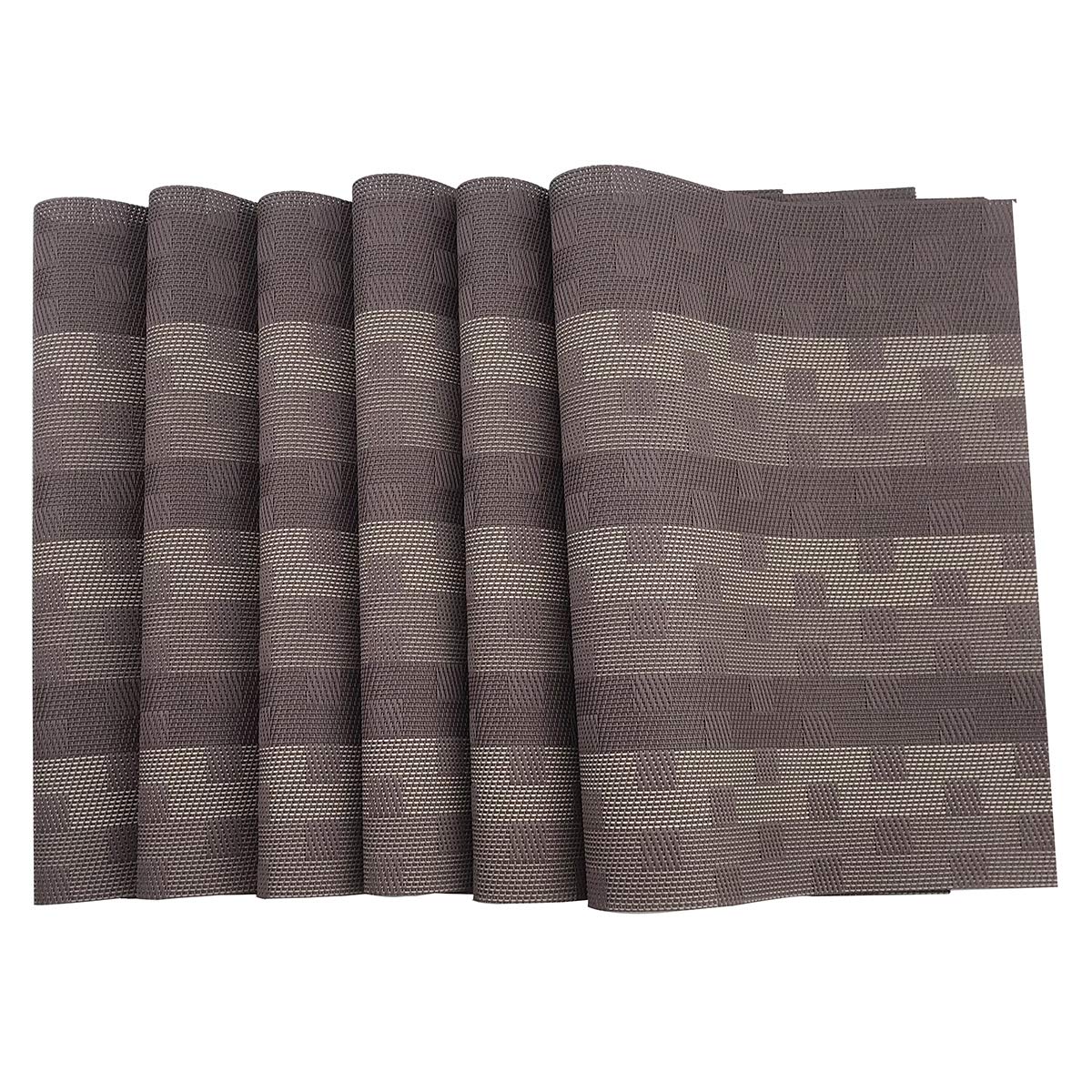Gugrida Red PVC Placemats Set of 6 - Woven Vinyl Table Mats for Dining, Kitchen, and Party Decor - Waterproof & Durable Place Settings