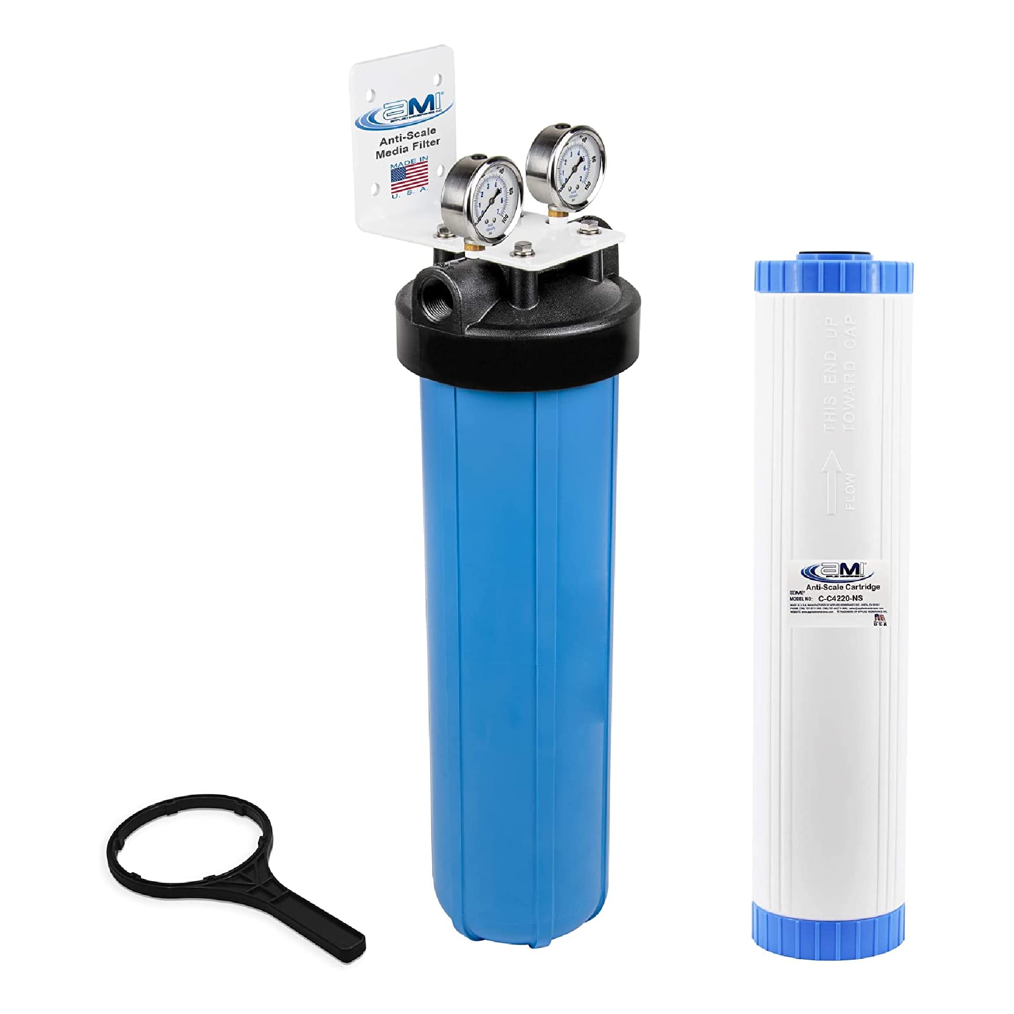 Applied Membranes Inc. Water Descaler System - Prevent Limescale in Tankless Water Heaters & Whole House Pipes | Hard Water Treatment Solution for Cleaner Showers & Longer Appliance Life