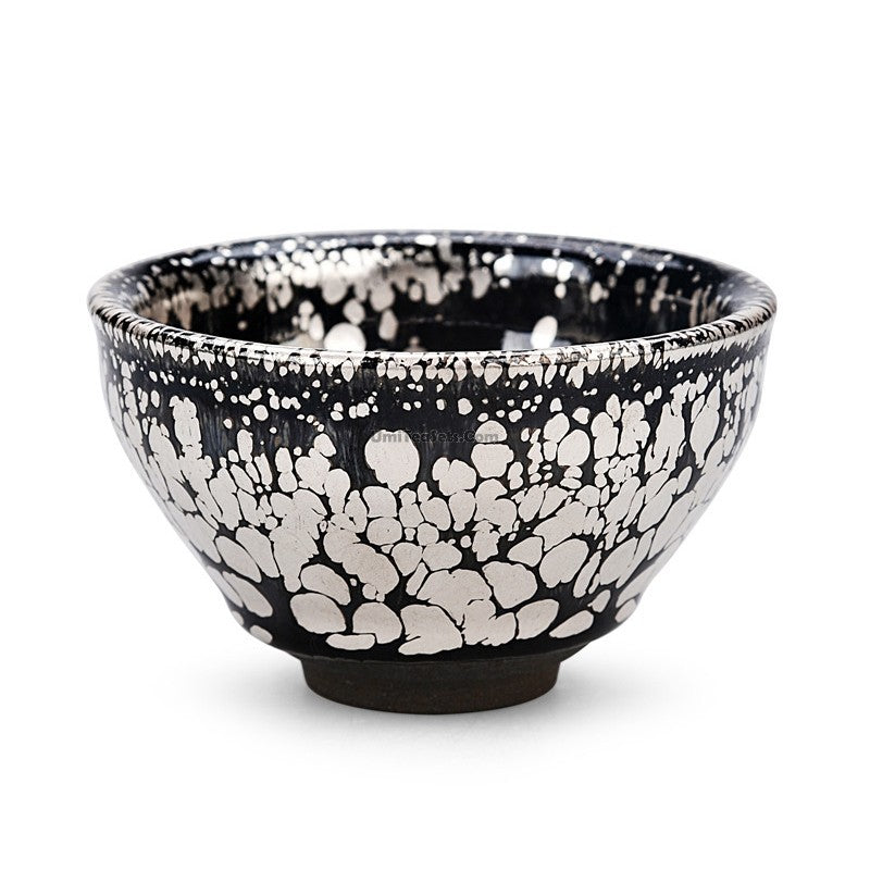 Handmade Golden & Silver Jian Zhan Gongfu Tea Cup - Traditional Chinese Ceramic Tea Set for Oolong & Pu-erh - Perfect for Tea Ceremony, Meditation & Home Decor