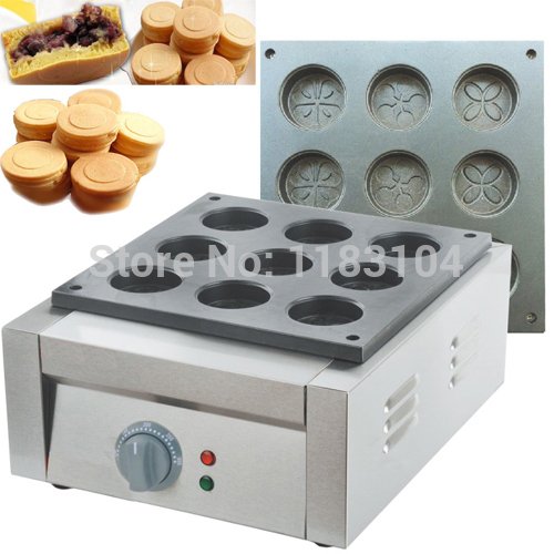 220V Electric Mini Dorayaki Maker - Japanese Red Bean Pancake Machine with Non-Stick Iron Mold for Home, Cafe & Street Food Business