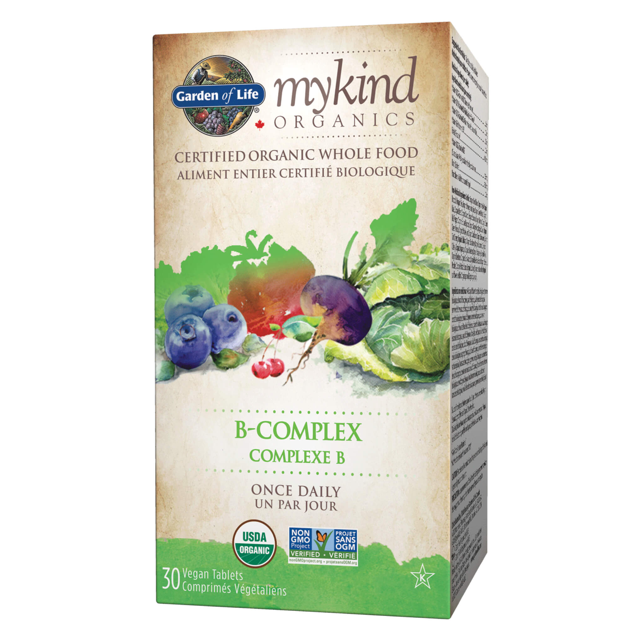 mykind Organics B Complex Vitamins - Organic Whole Food B12, B6 & Folate Supplement for Energy & Metabolism - Vegan, Non-GMO, Gluten-Free - Supports Stress Relief & Immune Health - Perfect for Busy Professionals & Active Lifestyles
