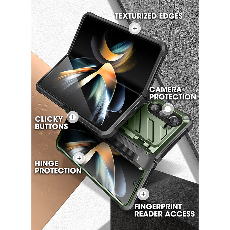 Samsung Galaxy Z Fold5 Unicorn Beetle PRO Heavy Duty Rugged Case with S Pen Holder - Dark Green | Shockproof Protective Cover for Work, Travel & Outdoor Activities