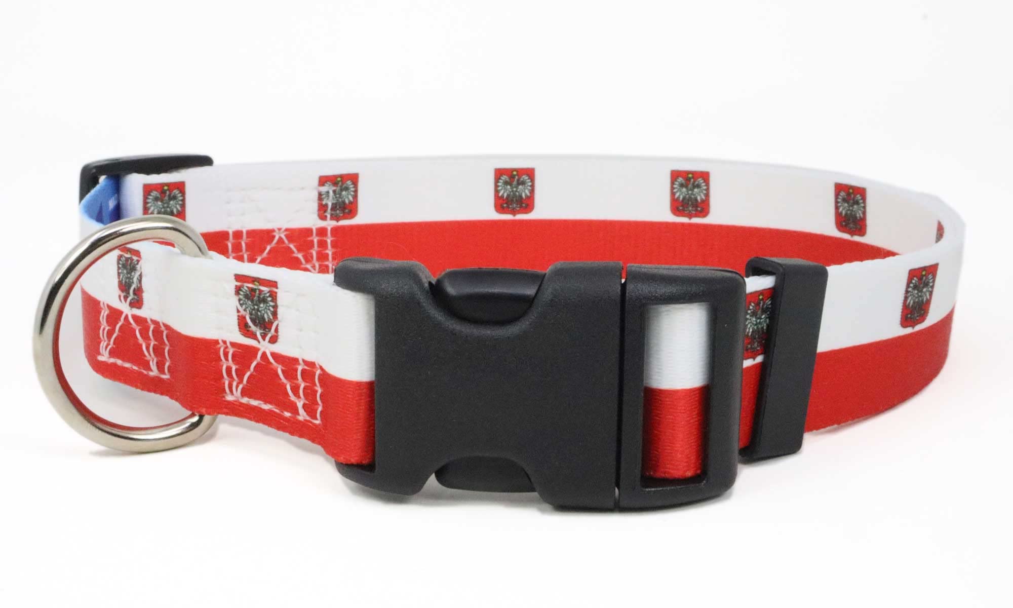 Poland Flag Dog Collar with Quick-Release Buckle | USA Made Small Dog Collar | Perfect for Walks, Training & Patriotic Pet Fashion