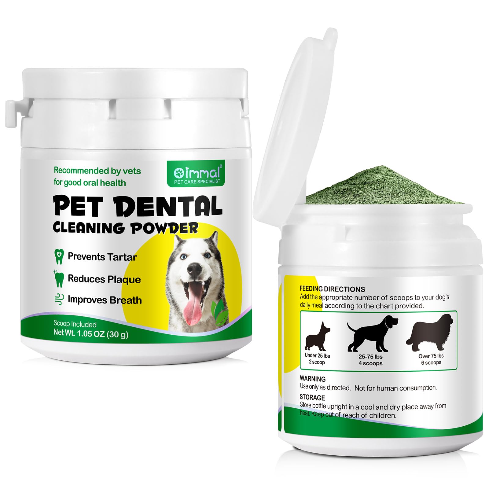 Natural Dog Dental Cleaning Powder with Probiotics - Freshens Breath & Cleans Teeth for Small, Medium & Large Dogs (30g) | Perfect for Daily Oral Care & Preventing Bad Breath at Home