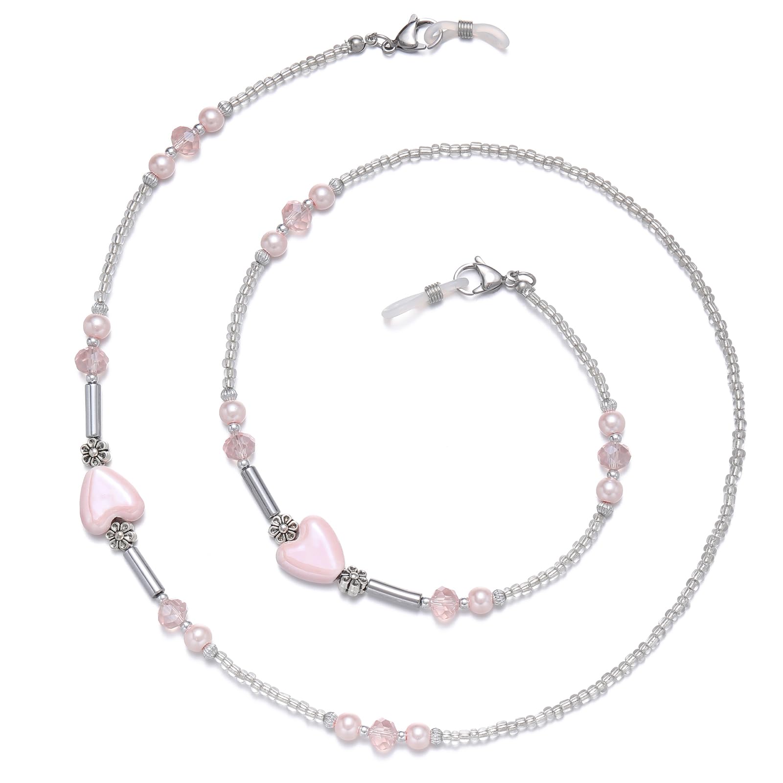 Fashionable Beaded Eyeglass Chain for Women - Adjustable Glasses Strap Holder with Crystal Beads - Perfect for Reading, Driving, and Daily Wear Accessories