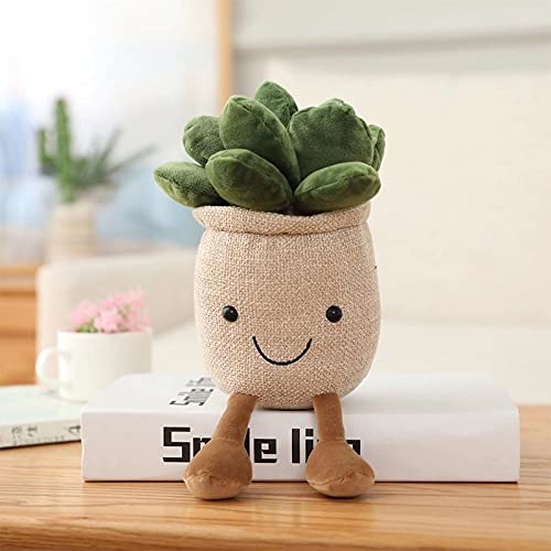 Jaweiwi Cute Potted Plant Shaped Plush Stuffed Toy - 23cm Soft Home Decor, Kids Room Decoration, Gift for Girlfriend, Wife (Beige, Blue, Pink, White) | Perfect for Nursery Decor, Valentine's Day Gifts & Cozy Home Accents