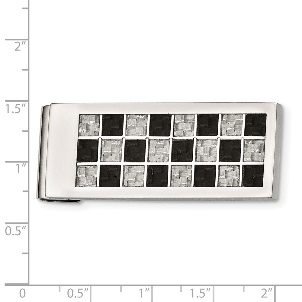 Premium Black Bow Checkered Carbon Fiber & Stainless Steel Money Clip - Slim Wallet Alternative for Cash & Cards | Perfect Gift for Men, Business Professionals & Graduates | Everyday Carry (EDC) Essential
