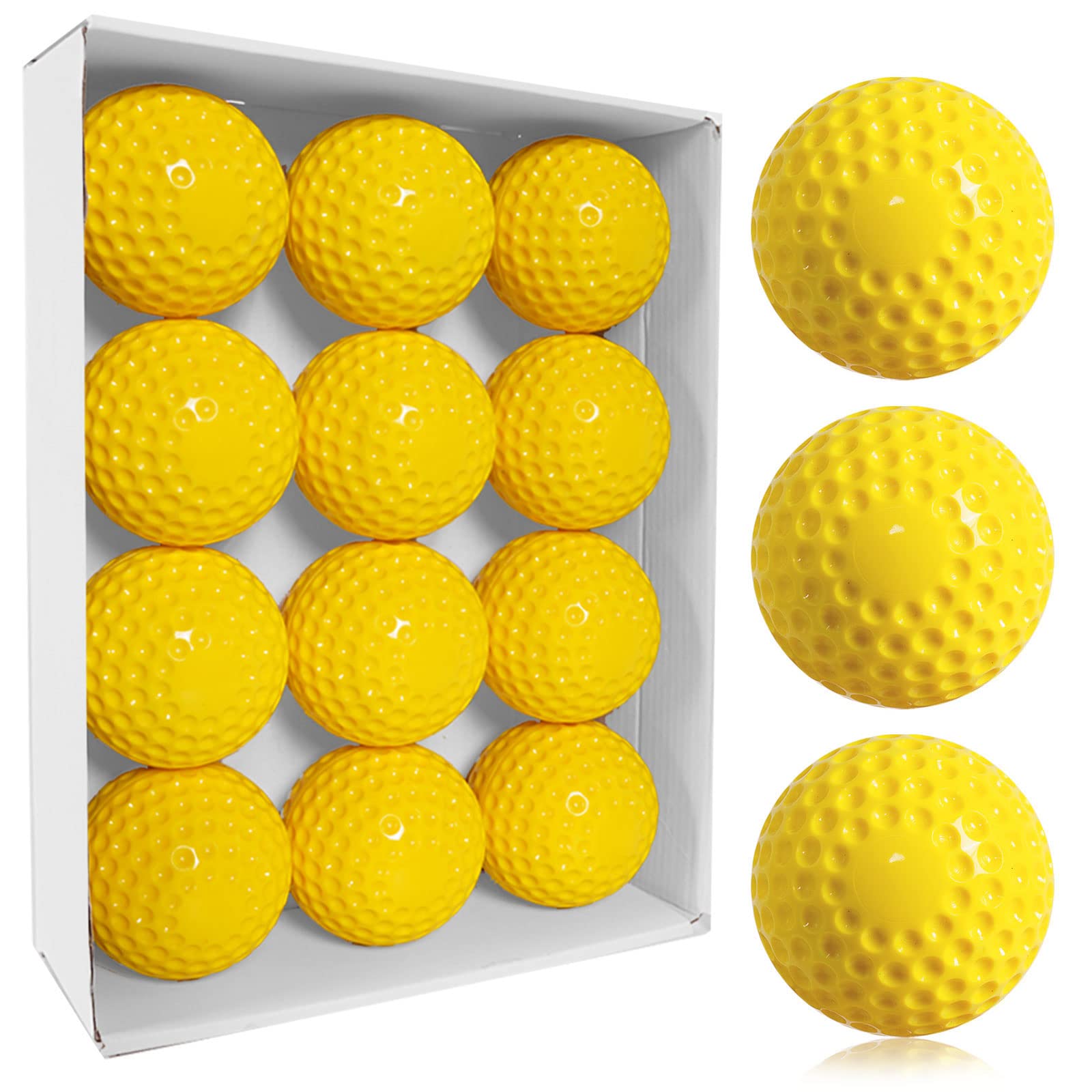 12 Pack Dimpled Baseballs - 9-Inch Pitching Machine Practice Balls for Fielding & Hitting Training (One Dozen) | Perfect for Baseball Practice, Batting Cages & Team Drills