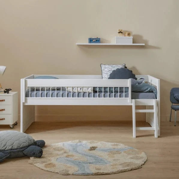 Cabin Bed Breeze - Sturdy Wooden Loft Bed with Ladder for Kids & Teens - Perfect for Small Bedrooms, Dorm Rooms & Space-Saving Kids' Rooms