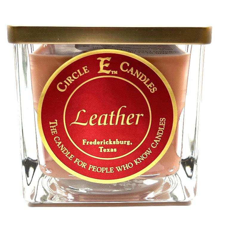 Circle E Candles - Premium Leather Scented Medium Jar Candle (22oz) with Dual Wicks for Home Decor, Relaxation & Aromatherapy | Perfect for Living Rooms, Bedrooms & Office Spaces