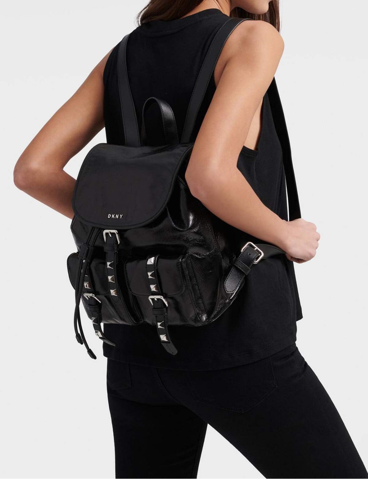 DKNY Naomi Backpack for Women - Stylish Black Leather Backpack Purse, Perfect for Work, Travel & Everyday Use