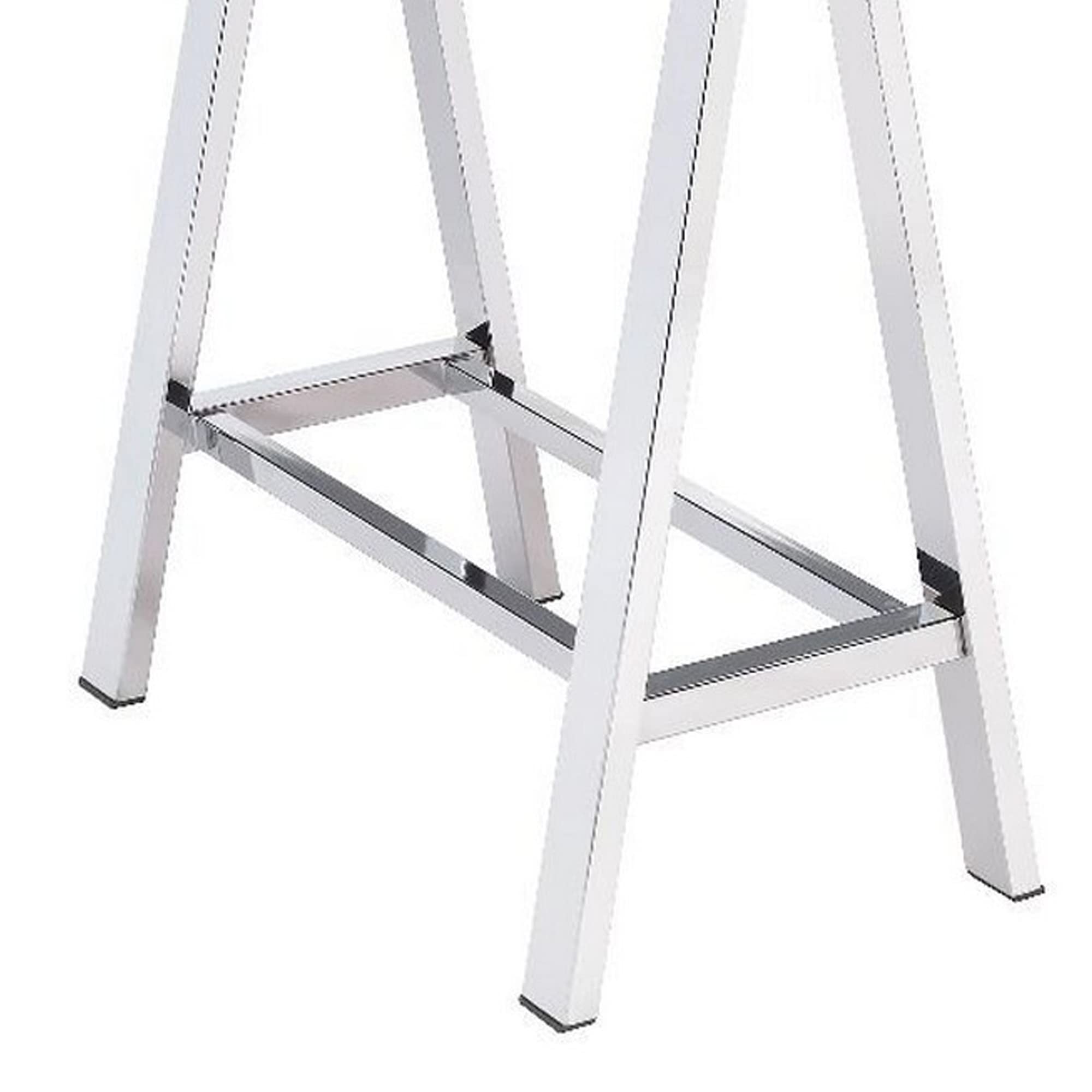 Benjara Modern White and Chrome Writing Desk with 2 MDF Drawers & Sturdy Metal Legs - Perfect for Home Office, Study Room, or Small Workspace
