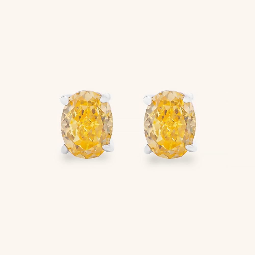 Harmony Oval Stud Earrings for Women - 14K Gold Plated Minimalist Dainty Jewelry - Perfect for Everyday Wear, Office & Date Night