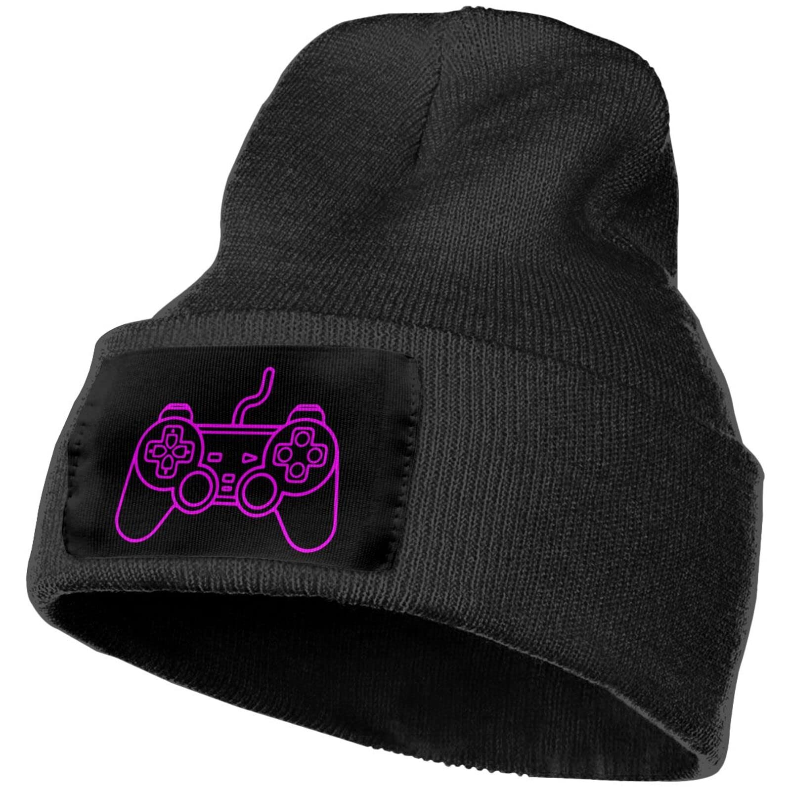 Unisex Winter Knit Beanie Hat for Men & Women - Warm Skull Cap with Cuff for Skiing, Gaming & Outdoor Activities | Black