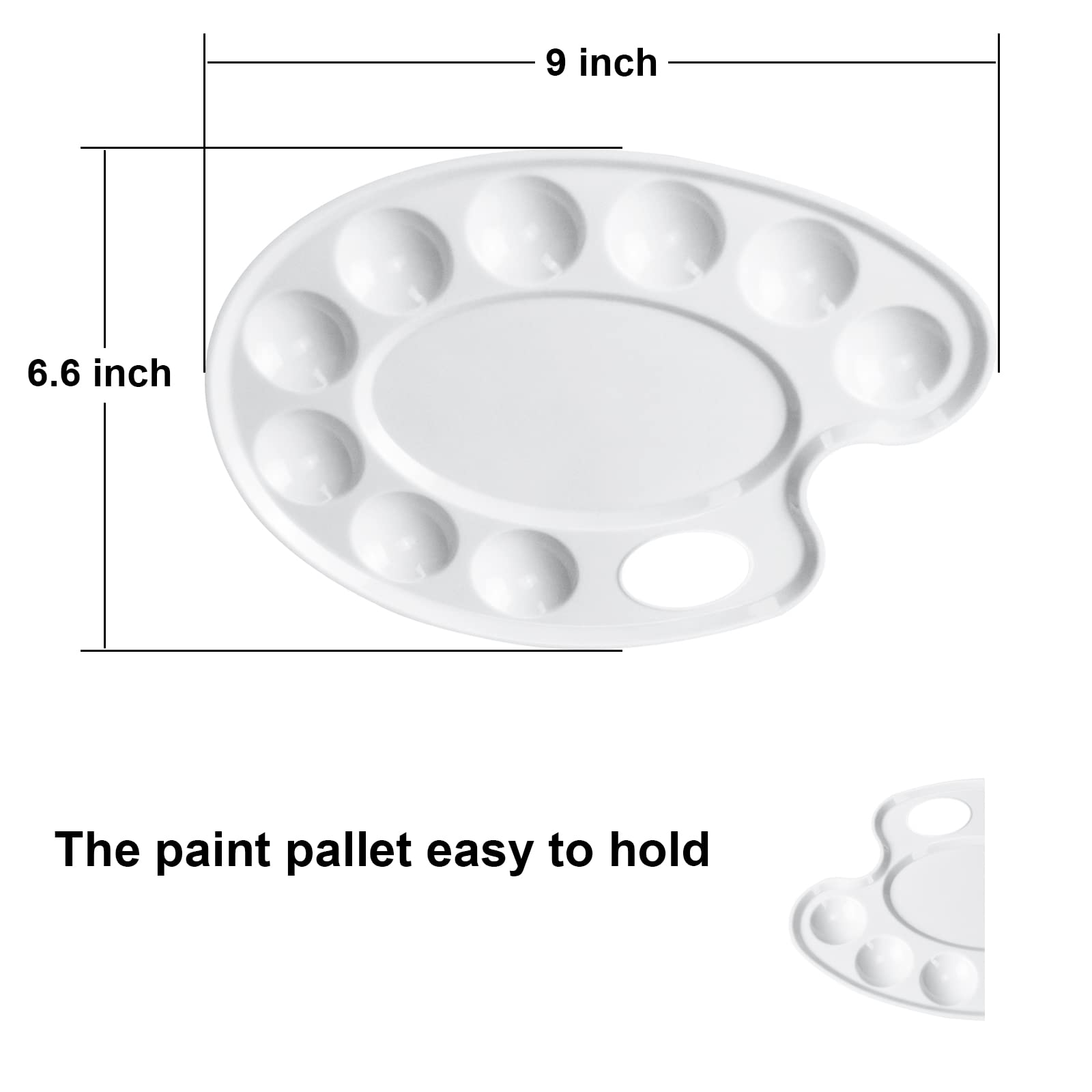30-Piece Plastic Paint Tray Palettes with 9 Wells - Reusable Art Supplies for Kids & Adults - Perfect for Painting, DIY Crafts, Art Classes & Home Decor Projects