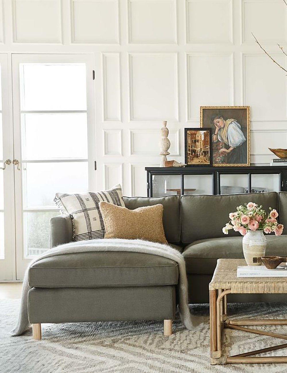 Belton Sectional Sofa by Ginny Macdonald - Modern L-Shaped Couch for Living Room, Family Room & Lounge | Comfortable Fabric Upholstery
