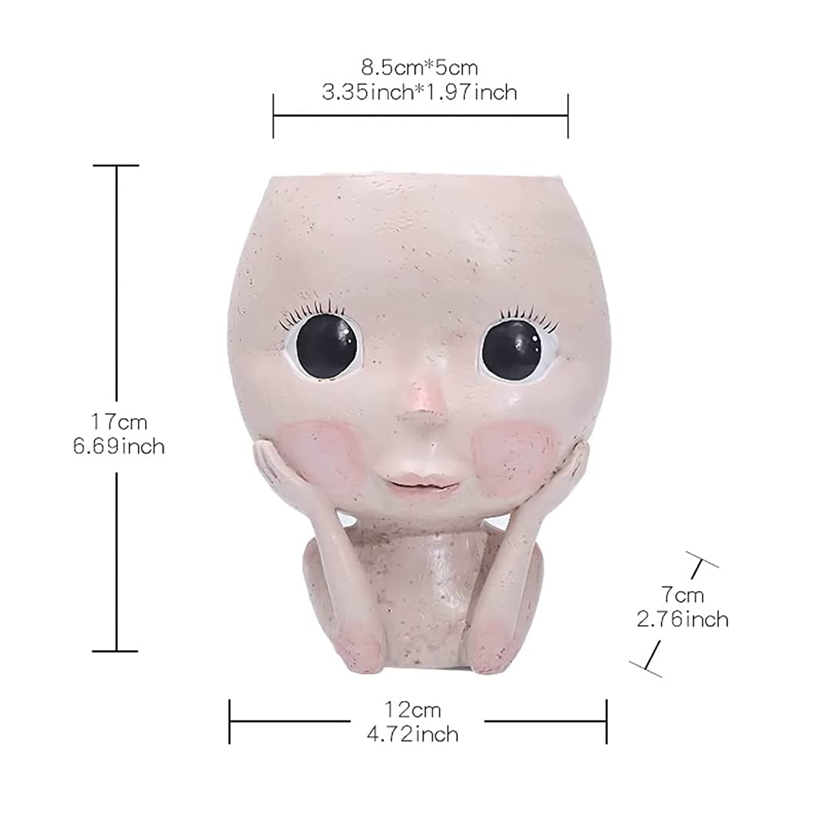 Greenstalk Succulent Face Planter with Drainage Hole - Cactus Flower Pot for Indoor Plants, Home Desk Decor & Gardening - Perfect for Office Decor, Living Room Accent, and Gift Ideas