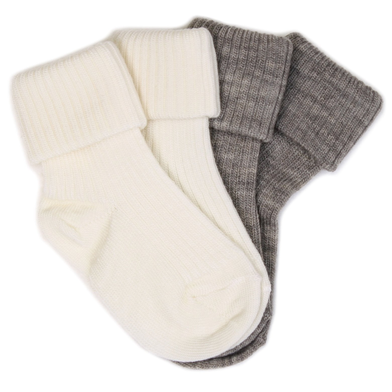 Soft Wool Socks for Babies & Toddlers - Warm Gray & White Winter Socks for Infants - Cozy Footwear for Cold Weather & Indoor Play