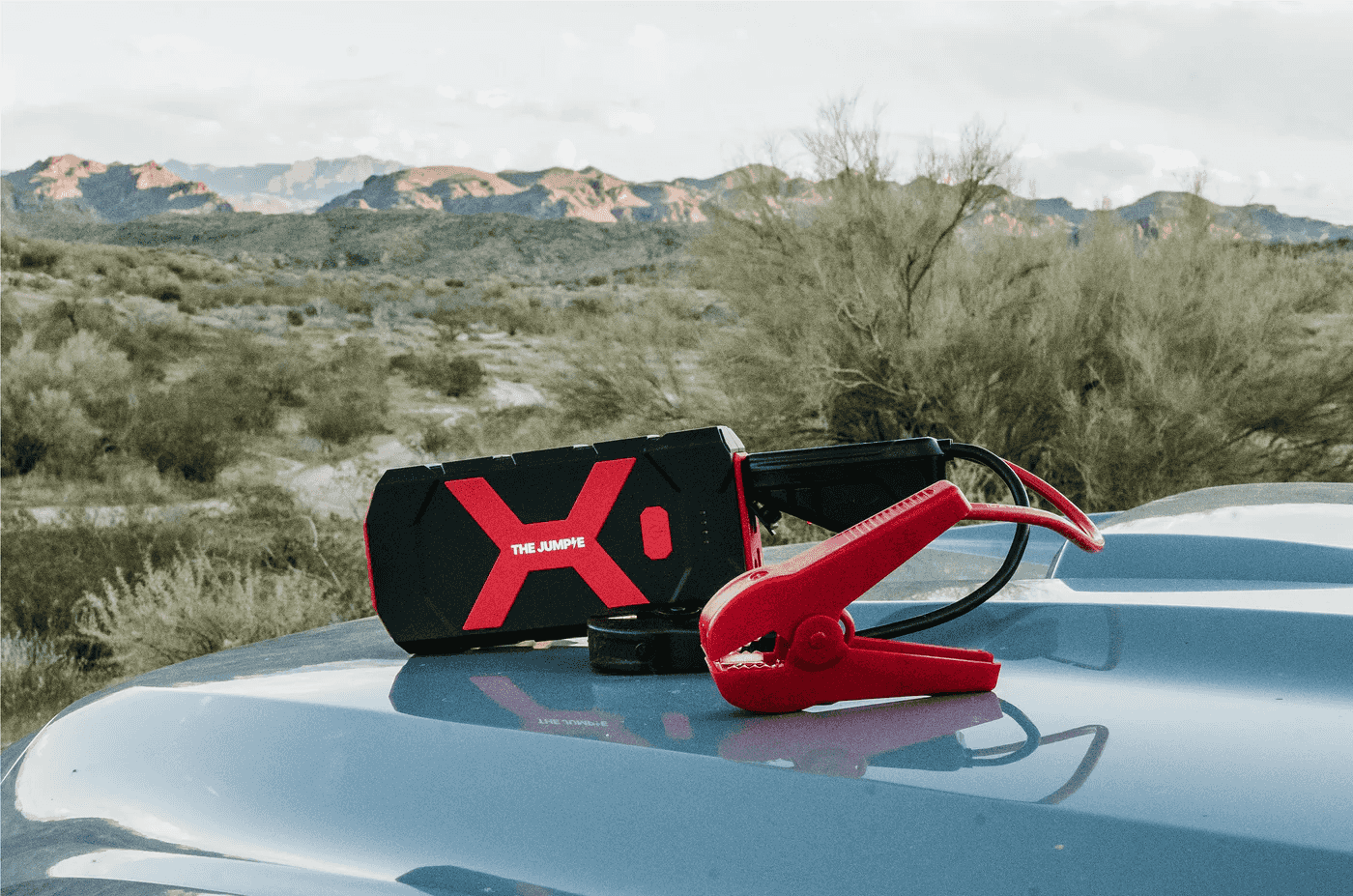 Jumpie Portable Jump Starter - 2000A Peak Car Battery Booster with USB Quick Charge, LED Light for Emergency, Travel, Camping & Roadside Assistance