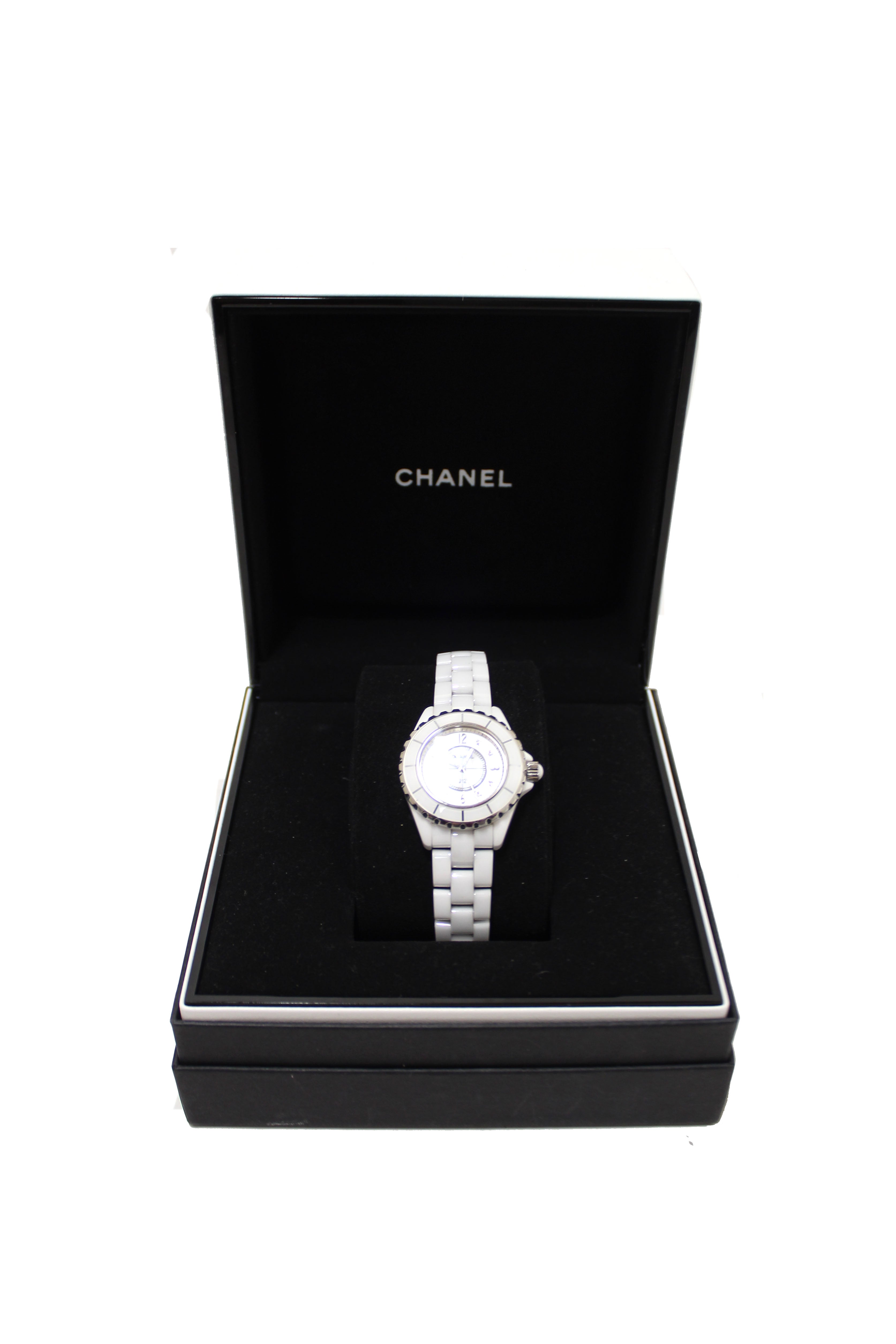 Authentic Chanel J12 White Ceramic Diamond Watch 33mm H2422 - Luxury Women's Quartz Timepiece for Elegant Occasions & Daily Wear