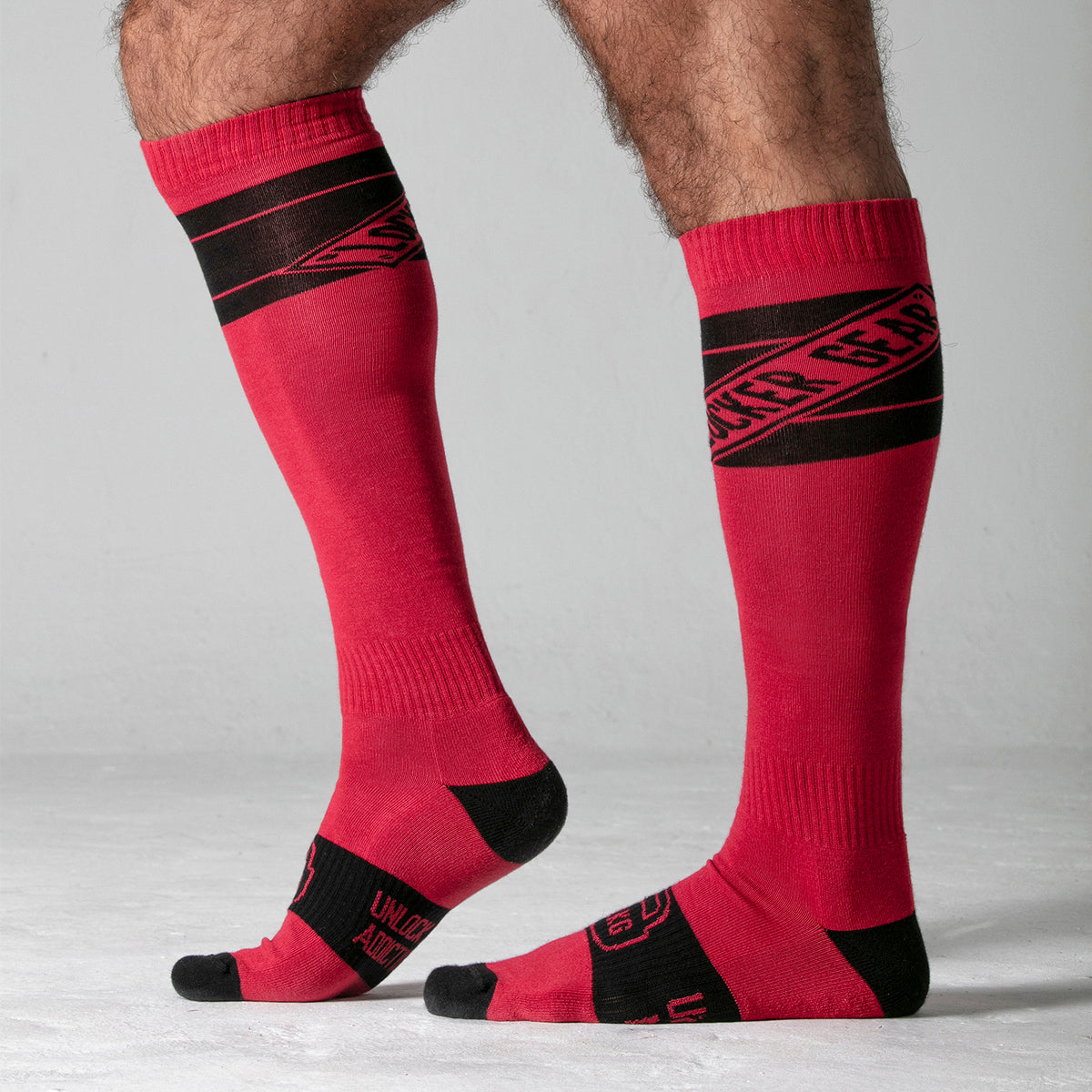 Locker Gear LK1101 Knee High Socks for Women - Red Compression Socks for Running, Hiking & Sports - Comfortable Athletic Socks for Workout & Daily Wear