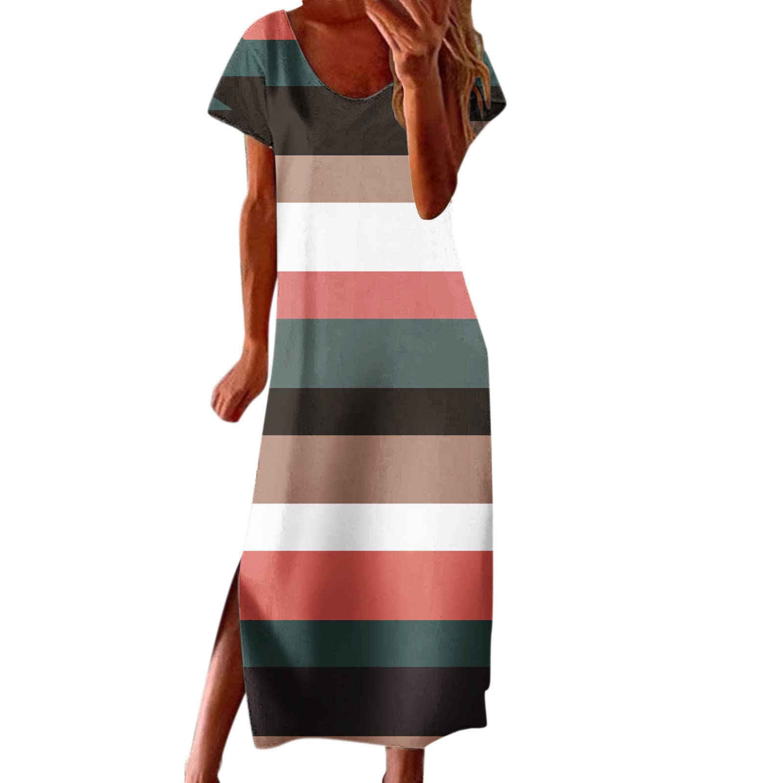 Strapless Summer Dresses for Women - Casual Loose Fit Striped Print Short & Long Dresses | Perfect for Beach, Vacation, and Outdoor Parties