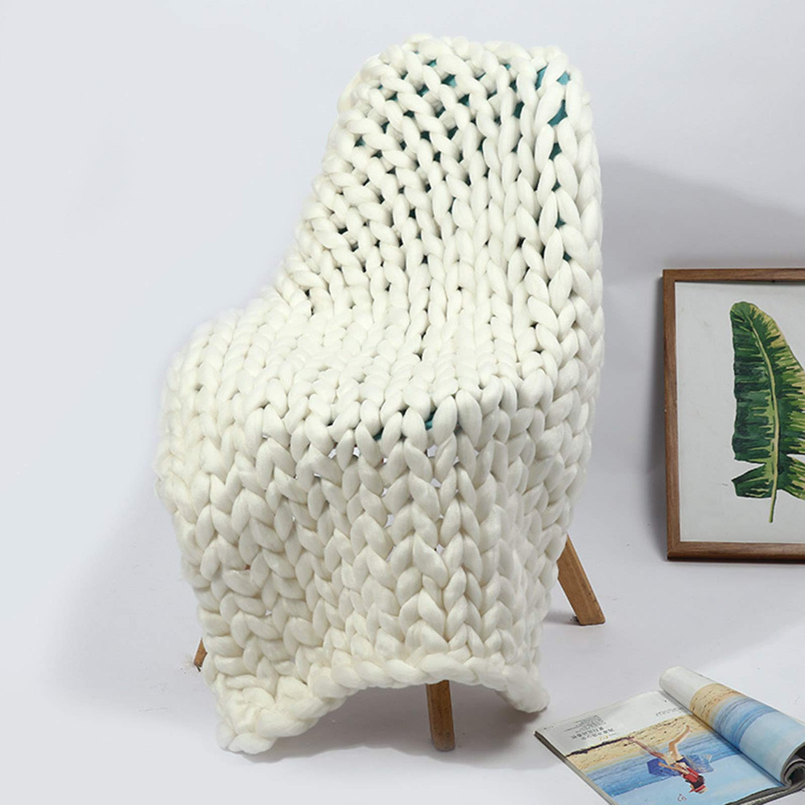 Handmade Chunky Knit Throw Blanket - Soft Woven Blanket for Couch, Sofa & Bed - Large Knitted Blanket Gift in 7 Colors - Perfect for Cozy Nights, Home Decor & Winter Warmth