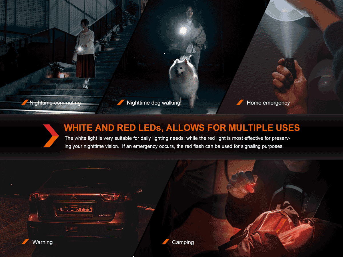 Fenix E03R V2.0 Keychain Flashlight - Ultra Bright 300 Lumens, Rechargeable LED Mini Flashlight for EDC, Camping, Hiking & Emergency Use