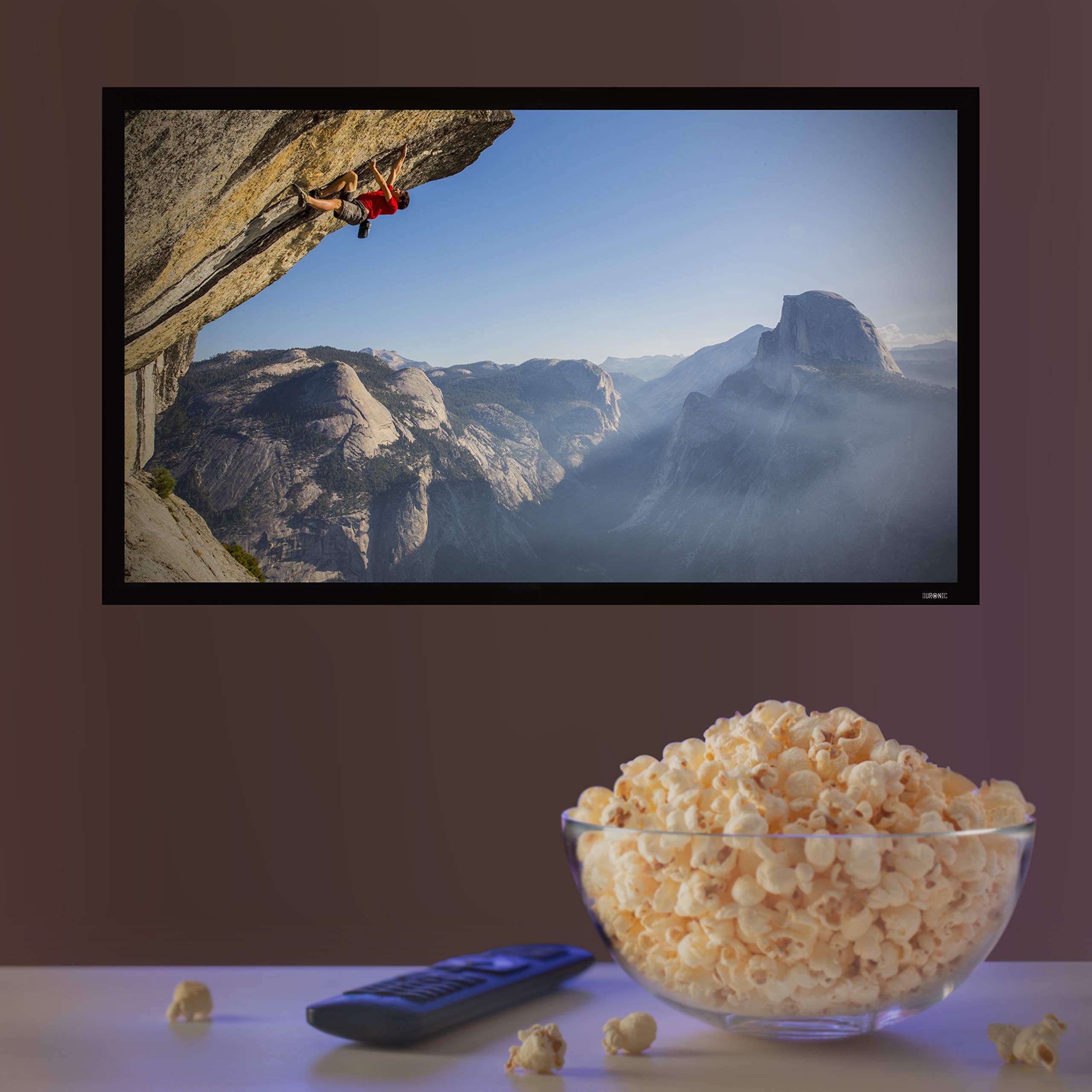 Duronic FFPS92/169 92-Inch Fixed Frame Projector Screen - HD Wall Mountable Home Theater Movie Screen with 16:9 Aspect Ratio | Perfect for Home Cinema, Classroom Presentations & Office Meetings