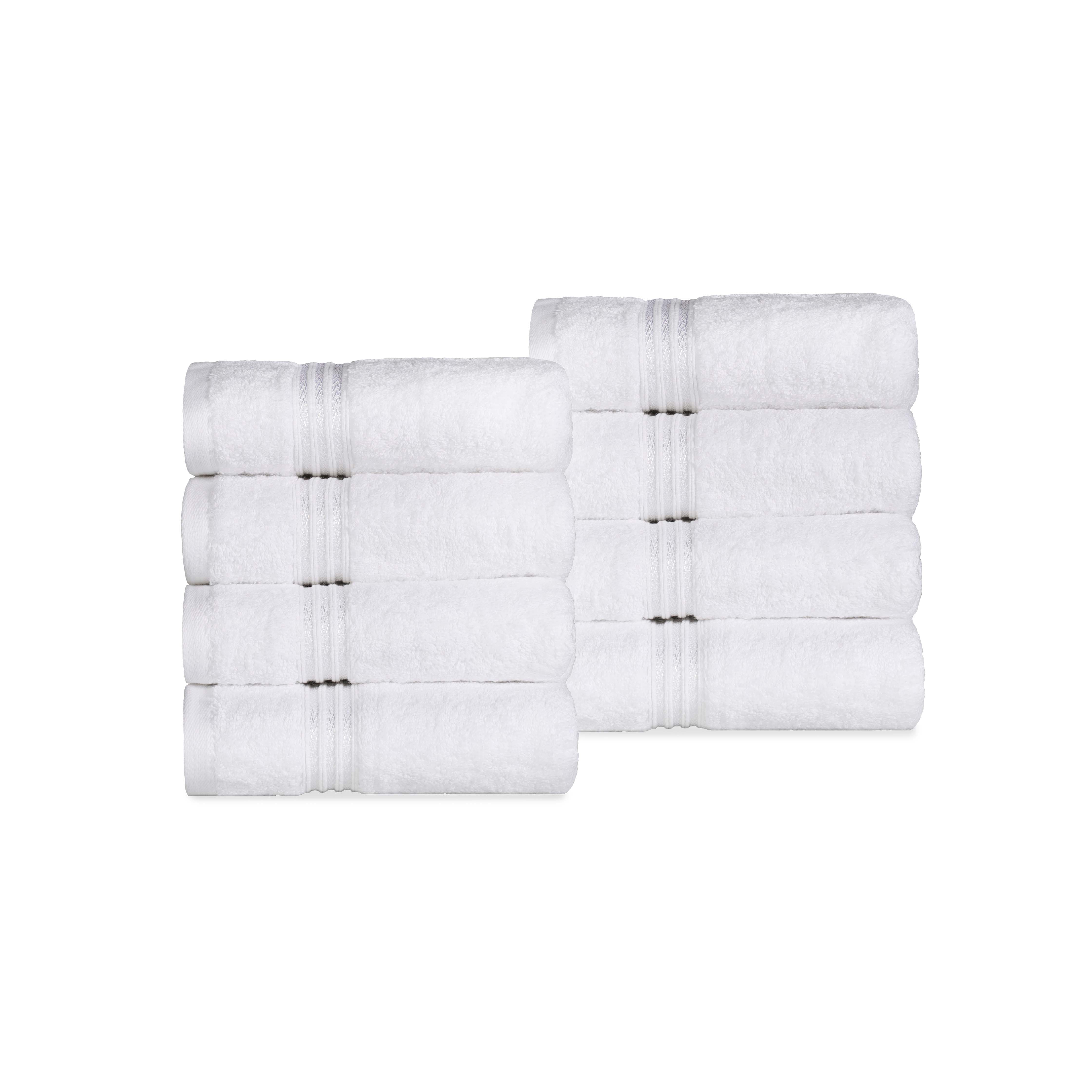 Premium Egyptian Cotton Hand Towels - Ultra Soft & Highly Absorbent Bath Towel Set of 8 for Bathroom, Spa & Guest Use