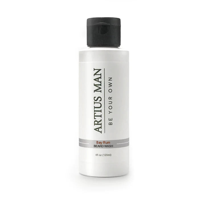 Artius Man Bay Rum Beard Wash - Natural & Moisturizing Beard Shampoo for Men - Softens & Conditions Facial Hair - Perfect for Daily Grooming & Styling