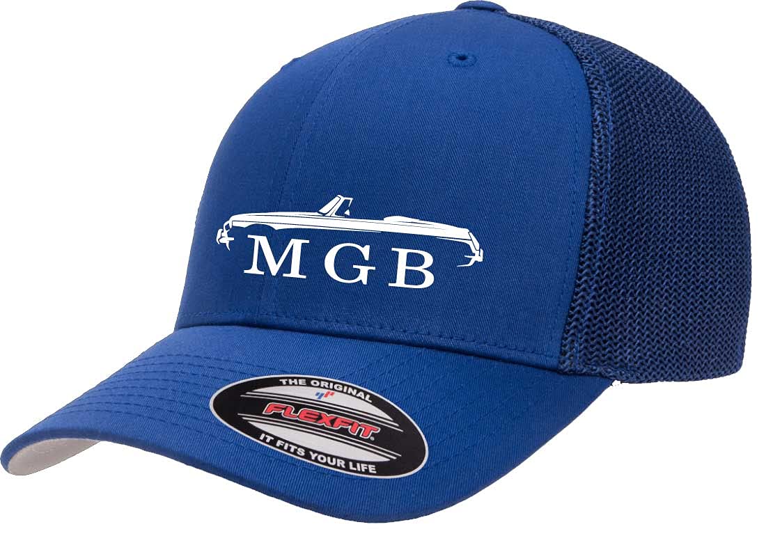 Classic MG MGB Convertible Cap - Flexfit 6511 Trucker Hat for Car Enthusiasts