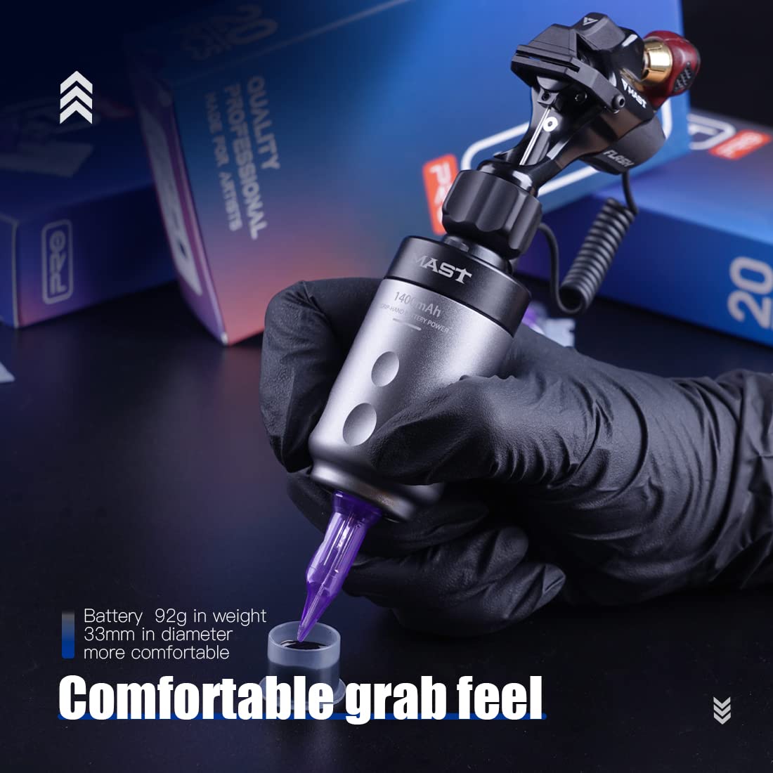 **Mast Grip Wireless Battery Power Supply for Rotary Tattoo Machine – Rechargeable RCA Jack – Perfect for Professional Tattoo Artists & Studio Use**    (优化点：   1. 符合SEO规范，包含核心关键词（Wireless Battery Power Supply, Rotary Tattoo Machine, RCA Jack）   2. 增加产品特性（Rechargeable）   3. 补充使用场景（Professional Tattoo Artists & Studio Use）)