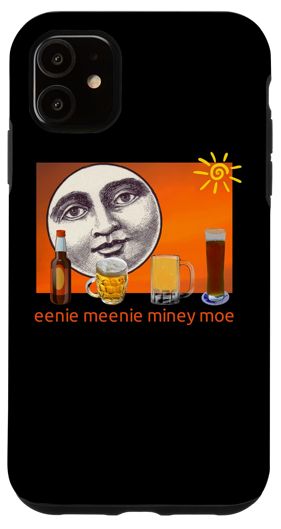 iPhone 11 Case with Unique Moon Face & Craft Beer Design - Durable Protective Cover for iPhone 11 - Perfect for Beer Lovers & Night Out Accessories