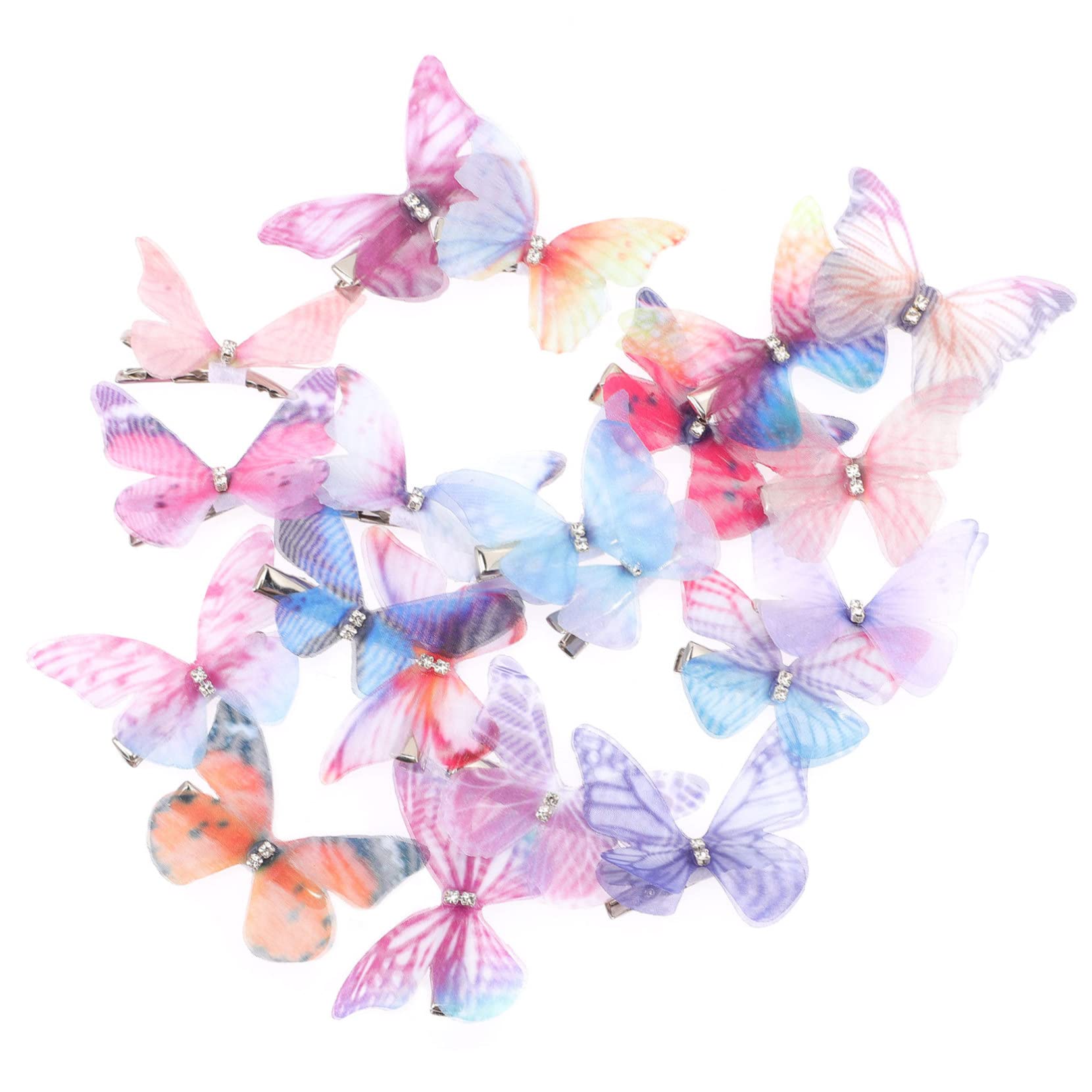 Minkissy 20PCS Butterfly Hair Clips for Women & Girls - Pearl Barrettes Hair Accessories Set, Metal 90s Style Hairpins for Kids & Teens - Perfect for School, Parties, Weddings & Everyday Hairstyling