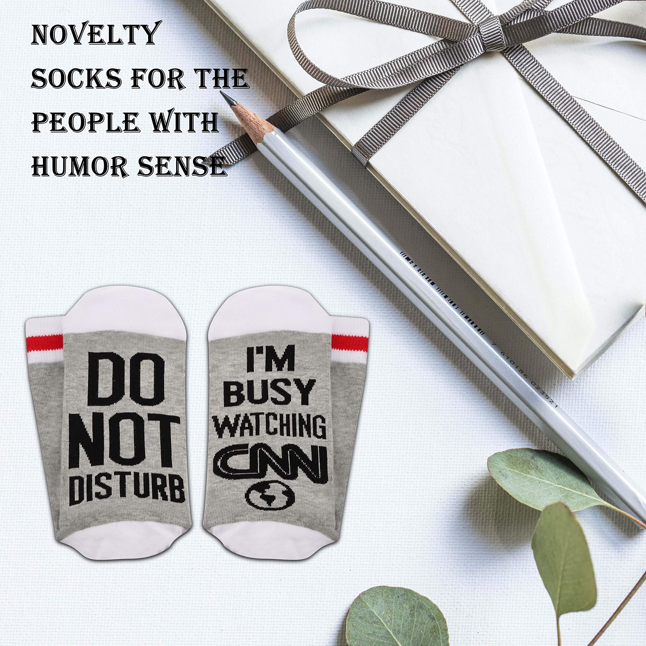 2 Pairs Funny News Lover Socks - 'Do Not Disturb I'm Watching News' Novelty Socks | Perfect Christmas & Birthday Gift for News Enthusiasts | Great for Office, Home & TV Watching Scenes