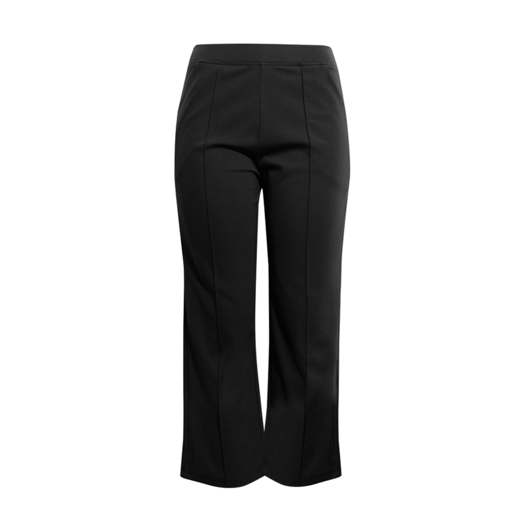 ENRO Pintuck Pleat Wide Leg Pants for Women - High Waisted Flowy Trousers, Black - Perfect for Office Wear, Casual Outfits & Special Occasions